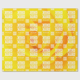 Papier Cadeau Rose jaune de la Saint-Valentin L'amour ne manque