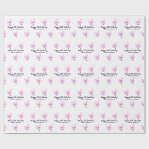 Papier Cadeau Rose mauve floral 15e anniversaire quinceanera nom