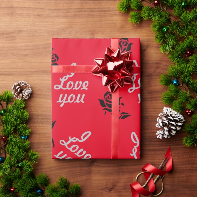 Papier Cadeau Rose noir (Cadeau de vacances)