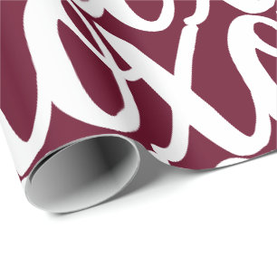 Papier Cadeau Rose noire motif rouge et blanc