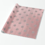 Papier Cadeau Rose or rose brillant glam Pois moderne chic<br><div class="desc">Papier d'emballage</div>