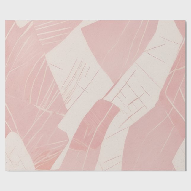 Papier Cadeau Rose Pâle Batik Abstrait (Plat)