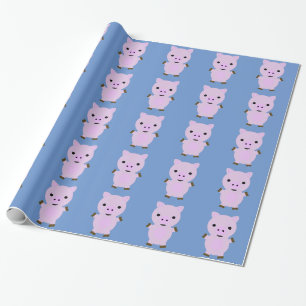 Papier Cadeau Rose Piggy