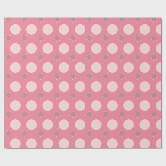 Papier cadeau rose pois à pois (Plat)