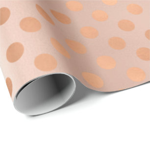Papier Cadeau Rose pois Gold Blush Elegant Blush Powder