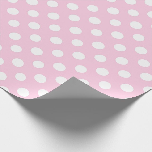 Papier Cadeau Rose Polkadot Girl Moderne mignonne (Coin)