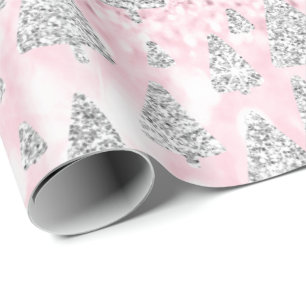 Papier Cadeau Rose Rose Gold Parties scintillant Noël Arbre vaca