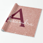 Papier Cadeau Rose Rose Or Bourgogne Parties scintillant étincel<br><div class="desc">Blush Pink - Parties scintillant Rose Gold et Bourgogne Faux et papier cadeau épatant. Ce papier d'emballage cadeau peut être customisé pour inclure votre nom initial et prénom pour un paquet cadeau pour un Baby shower de fille,  Fête des mariées,  Bachelorette Party ou Fille's Birthday Party.</div>