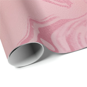 Papier Cadeau Rose rose pastel Cora Verre de marbre moulu Abstra