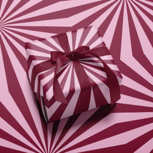 Papier cadeau rose rouge tourbillonnant