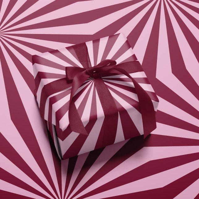 Papier cadeau rose rouge tourbillonnant (Créateur téléchargé)