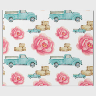 Papier Cadeau Rose rustique
