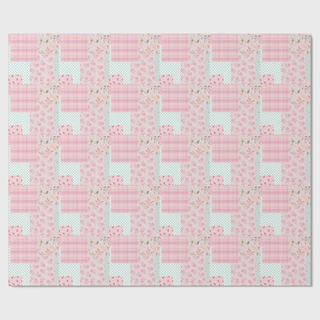 Papier Cadeau Rose Tendre Féminin  (Plat)