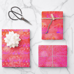 papier cadeau rose violet aimés Romains 5:8 Feuill