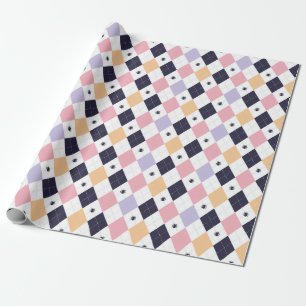 Papier Cadeau Rose violet diamant avec araignée