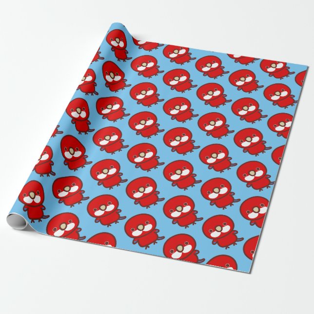 Papier Cadeau Rosella orientale rouge (Déroulé)