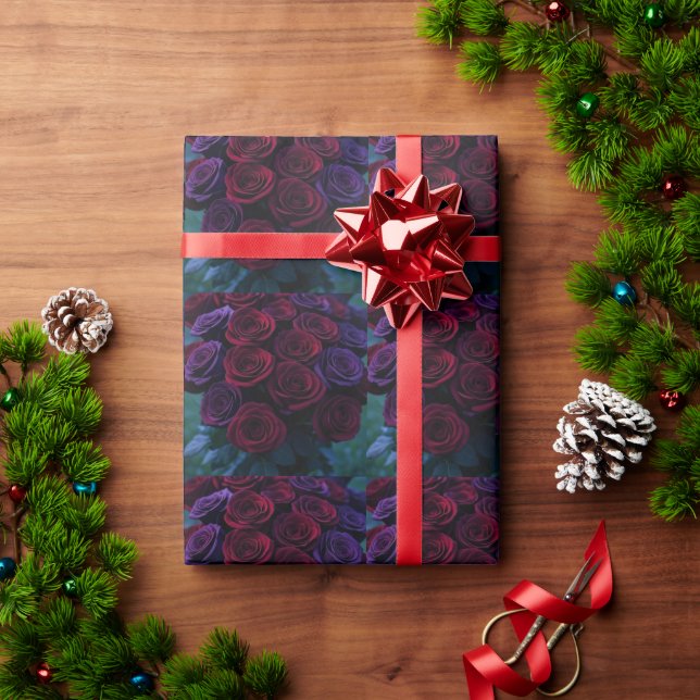 Papier cadeau Roses (Cadeau de vacances)