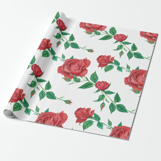 Papier Cadeau Roses (Déroulé)