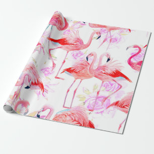Papier Cadeau Roses d'aquarelle motif sans couture avec flamme r