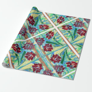 Papier Cadeau Roses en dentelle peintes
