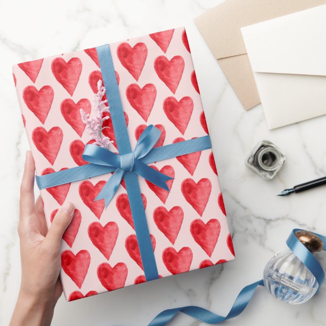 Papier Cadeau Roses Florales Rose Rouge Rose Fardé (Cadeaux)