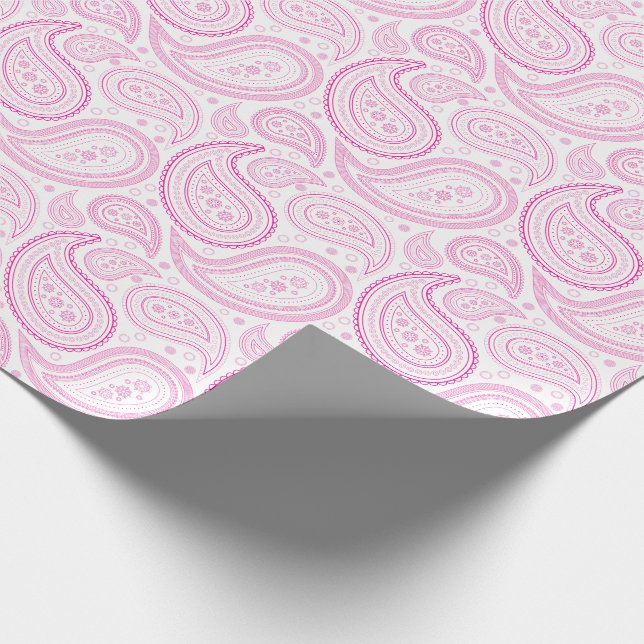 Papier Cadeau Roses indien de Paisley sur le papier d'emballage (Coin)