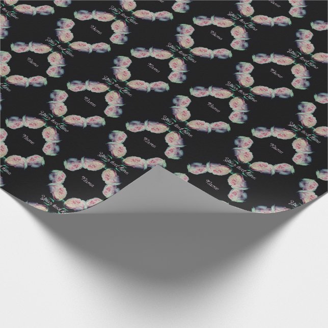 Papier Cadeau Roses roses rose Pair Abstrait Personnalisé (Coin)