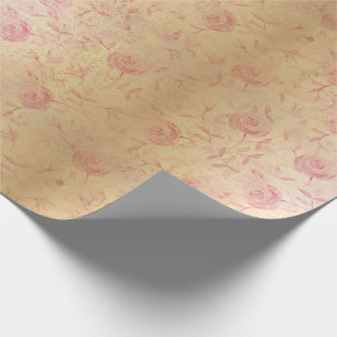 Papier Cadeau Roses roses roses florales Gold Shimmer Chic