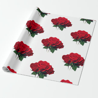 Papier Cadeau Roses rouges