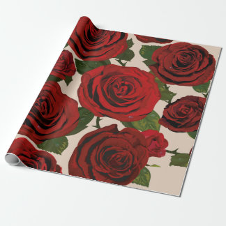 Papier Cadeau 	Roses rouges. Arrière - plan floral sans couture.