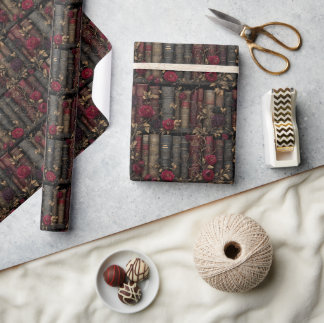 Papier Cadeau Roses sur mesure de l'Académie sombre et livre de 