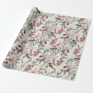 Papier Cadeau Roses Vintages et Ranunculus