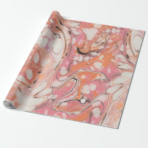 Papier Cadeau Rosy   Motif en marbre d'eau Abstrait