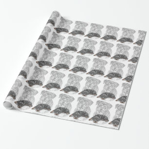 Papier Cadeau Rottweiler Chien Art