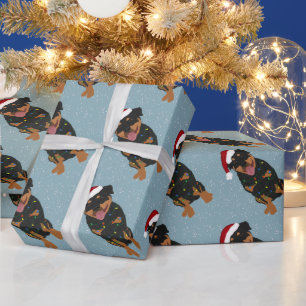 Papier Cadeau Rottweiler de Noël