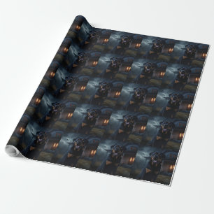 Papier Cadeau Rottweiler Halloween Épouvantable