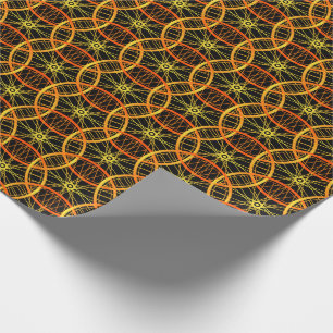 Papier Cadeau Roue vélo orange motif noir