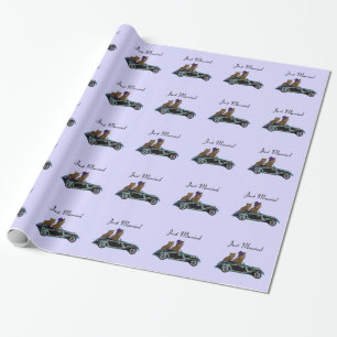 Papier Cadeau Roues de chat juste mariées