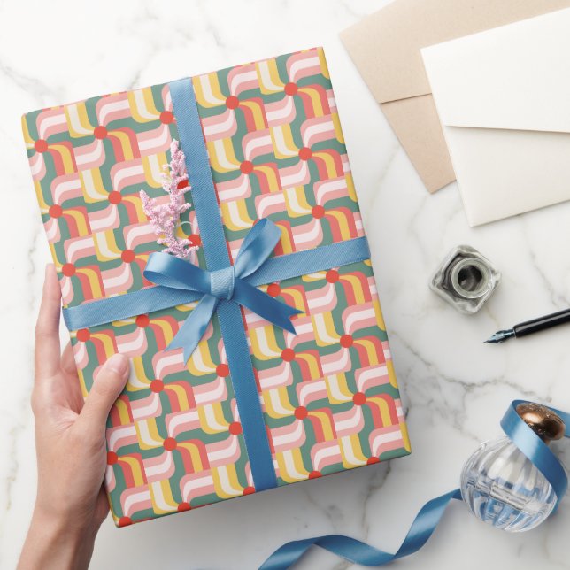 Papier Cadeau Roues géométriques Abstraites colorées (Cadeaux)