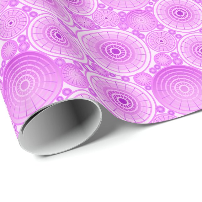 Papier Cadeau Roues imbriquées - lavande et violet (Coin rond)