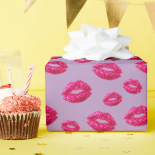 Papier Cadeau Rouge à lèvres Glam Glitter Kiss