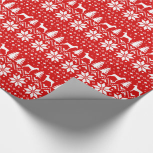 Papier Cadeau Rouge allemand de motif de Noël de silhouettes de