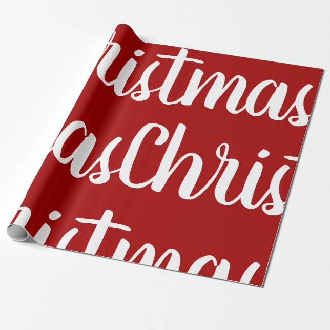Papier Cadeau Rouge Blanc de Noël (Déroulé)