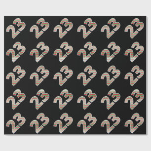 Papier Cadeau Rouge, Blanc, Vert "23" 23e événement le jour de