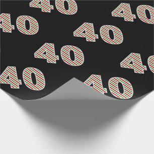 Papier Cadeau Rouge, Blanc, Vert, 40e événement le jour de No