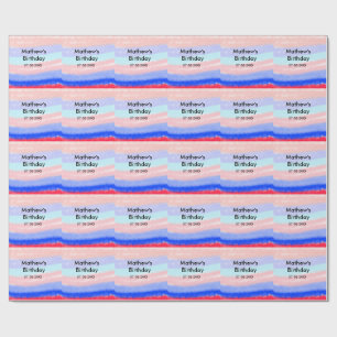 Papier Cadeau Rouge bleu américain garçon anniversaire ajouter n