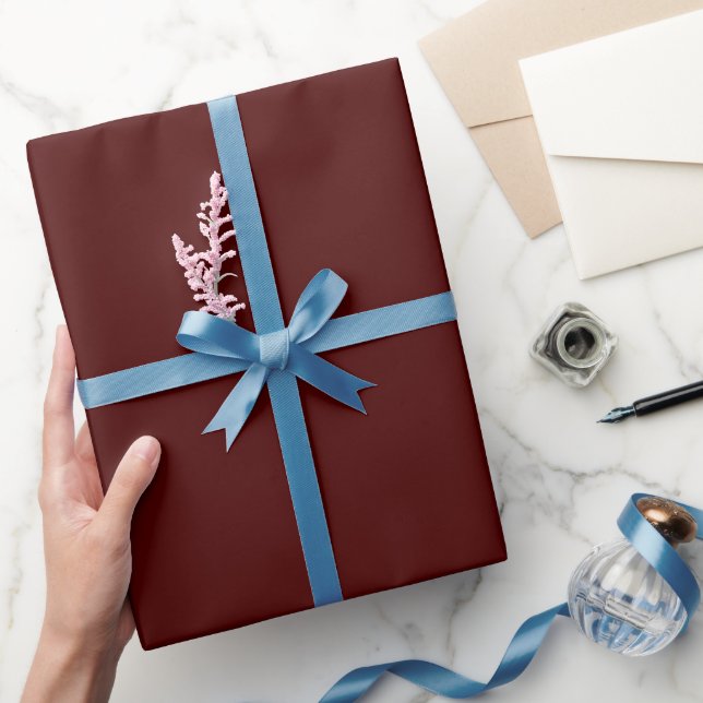 Papier Cadeau Rouge bordeaux uni teinte ton (Cadeaux)