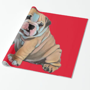 Papier Cadeau Rouge Bulldog anglais