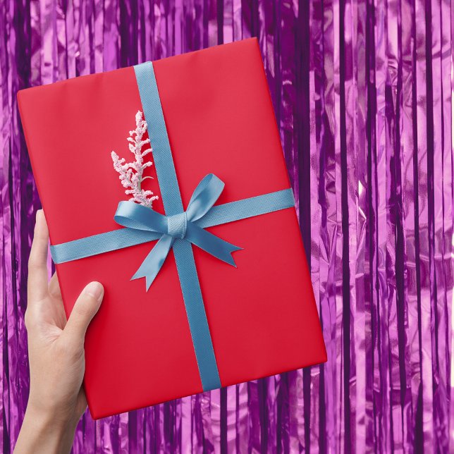 Papier Cadeau Rouge Cadmium Couleur Uni (Créateur téléchargé)