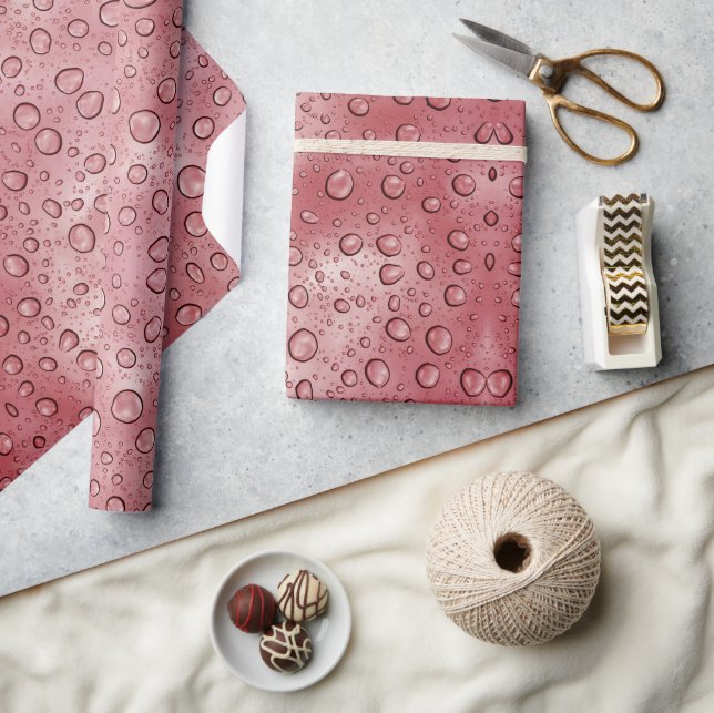 Papier Cadeau Rouge Couleur Eau Éclairage Amusant (Artisanat)